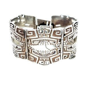 Sterling Aztec Wide Bracelet
